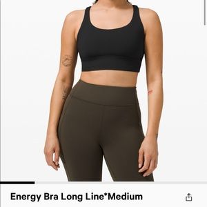 Lululemon long line energy bra size 6
